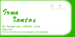 irma kontos business card