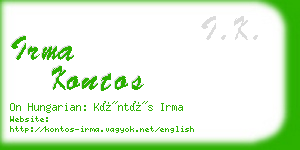 irma kontos business card